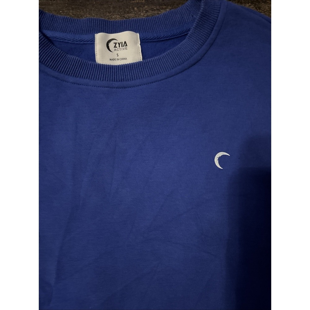 ZYIA Active Cobalt Blue Relaxation Crewneck, Size Small Soft Lounge - Picture 2 of 3